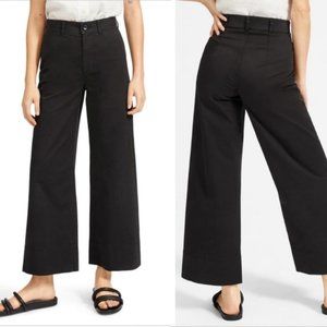 EVERLANE Lightweight Wide Leg Crop Black Chino 4